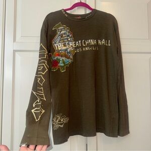 Y2K The Great China Wall long sleeve T - one of a kind - size Large